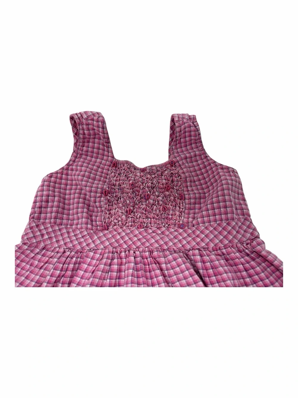 Cornelloki Pink Plaid Smocked Dress Size 2 Sundress April Cornell Embroidered 2T